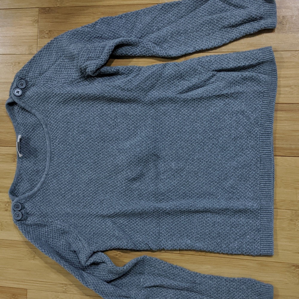 Loft sweater Small S gray waffle weave